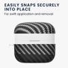 kwmobile Aramid-Design Protective Case Compatible with Sony LinkBuds S, Black/Grey view 3