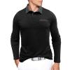 RUMAOZIA Men's Long-Sleeve Polo Shirts, Quick-Drying, Breathable Golf Shirts with Classic Contrast Stripes for Golf, Tennis, Outdoor, Work, and Casual Wear view 1