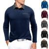 RUMAOZIA Men's Long-Sleeve Polo Shirts, Quick-Drying, Breathable Golf Shirts with Classic Contrast Stripes for Golf, Tennis, Outdoor, Work, and Casual Wear view 2