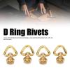 ANKROYU 12 Sets D-Ring Rivets, Brass Pull-Ring Rivets for Bags, Belts & Phone Cases view 4