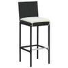 Home Items 5-Piece Black Polyrattan Garden Bar Set with Cushions view 3