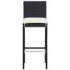 Home Items 5-Piece Black Polyrattan Garden Bar Set with Cushions view 4