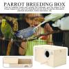 Wooden Budgerigar Breeding Box with Perch Holder view 2