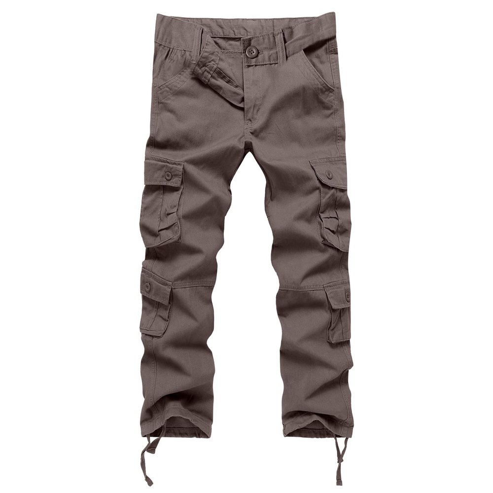 SRZYMJ Men's Jogger Pants, 3/4-Length Pants, Swim Shorts, Linen Cargo Pants, Camouflage Thermal Underwear, Coffee Cargo Pants, Black, XL-34
