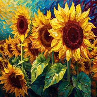 Shozhoo Paint by Numbers Kit, Van Gogh Sunflower, 95 × 70 cm