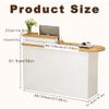 Reception Counter with Drawers, Cream and Wood view 2