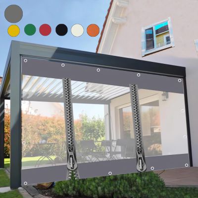 Waterproof Gazebo Tarp Partition Curtain with Clear Panels