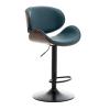 OYWEHECE Adjustable PU Leather Bar Stools with 360° Swivel, Backrest, and Footrest view 1
