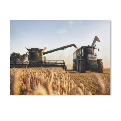 BEAYODKP Paint by Numbers Kit: Harvester and Tractor in a Wheat Field, 20 x 30 cm