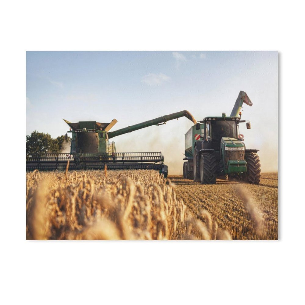 BEAYODKP Paint by Numbers Kit: Harvester and Tractor in a Wheat Field, 20 x 30 cm