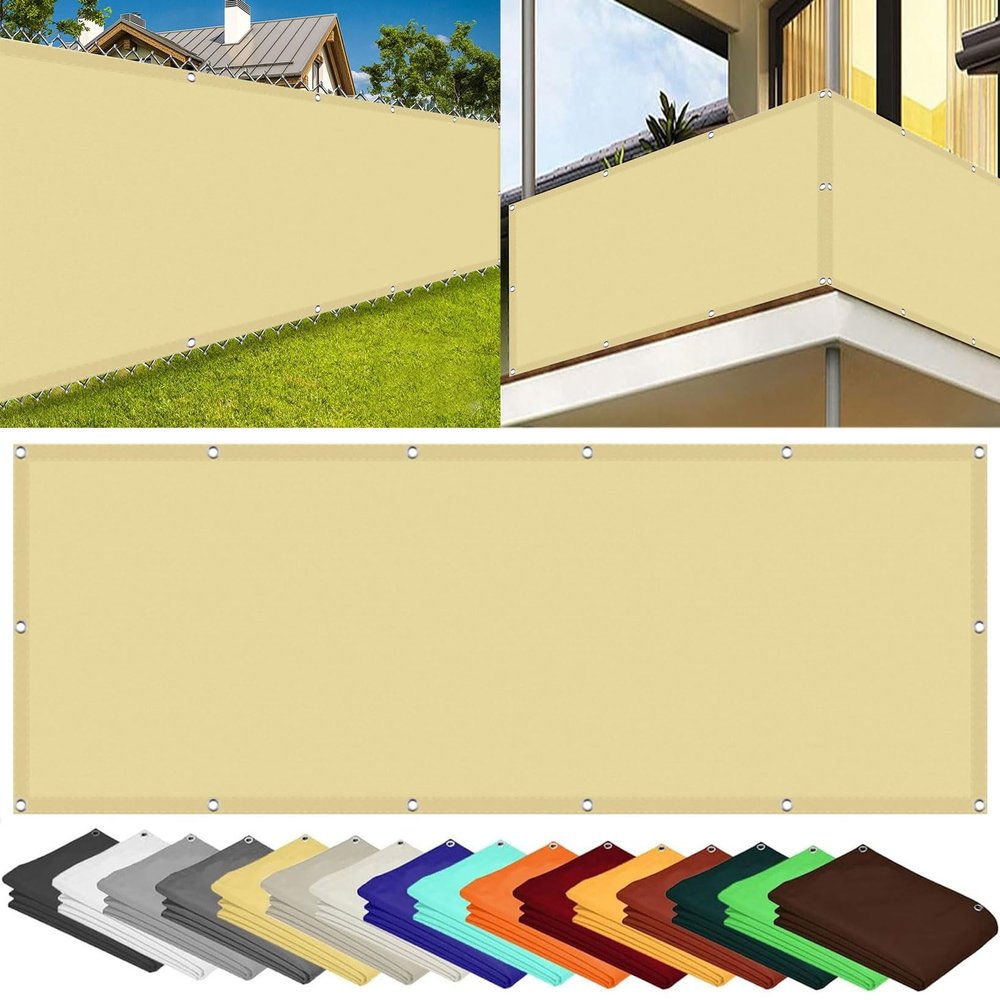Waterproof Balcony Privacy Screen 60 x 130 cm, Cream