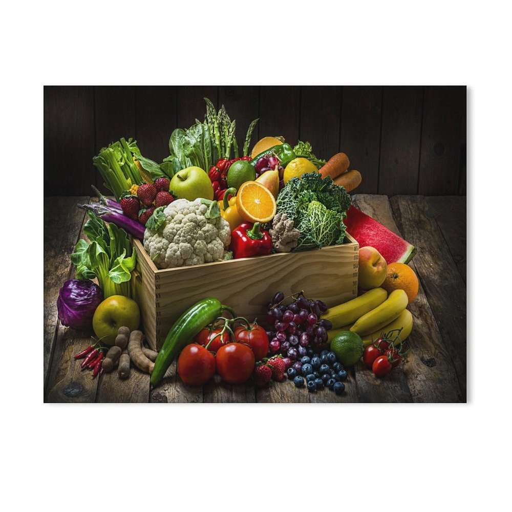 BEAYODKP Colorful Fruit Crate Paint-by-Numbers Kit, Frameless Canvas 50 x 60 cm (19.6 x 23.6 in.)