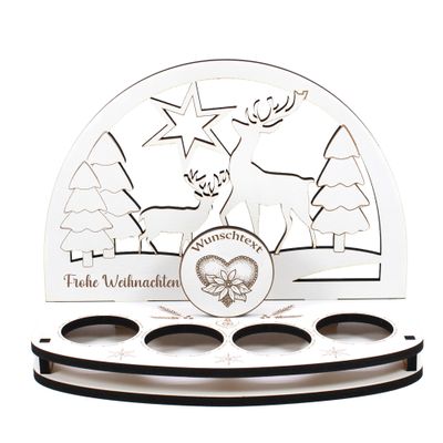 Dekolando Personalized Christmas Candle Arch Tealight Holder with Heart and Flower