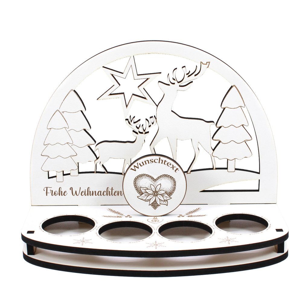 Dekolando Personalized Christmas Candle Arch Tealight Holder with Heart and Flower