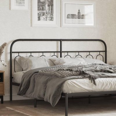 qohoio Black Metal Headboard, 193 cm
