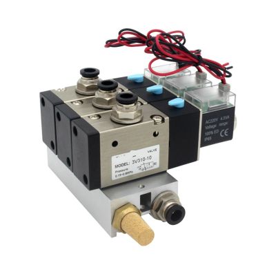 XEOWHUPG 3V310-10-NO Normally Open Solenoid Valve Manifold Block, AC110V, 12 mm Fittings