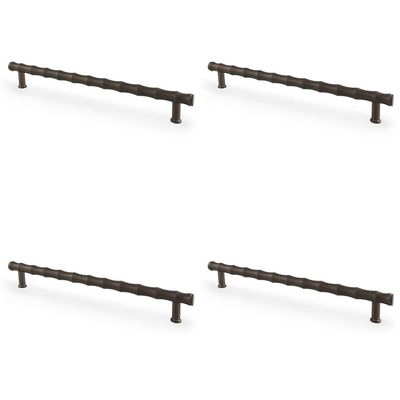 Solid Brass Drawer Pulls, 224 mm, Dark Bronze, 4 Pieces