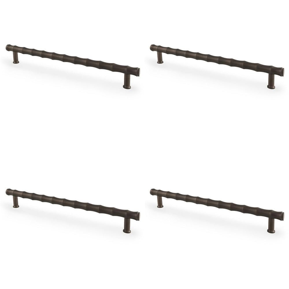 Solid Brass Drawer Pulls, 224 mm, Dark Bronze, 4 Pieces
