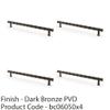 Solid Brass Drawer Pulls, 224 mm, Dark Bronze, 4 Pieces view 2