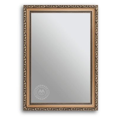 CLAMARO Oslo Baroque Wall Mirror, Antique Bronze, Solid Spruce, 65 x 125 cm