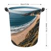 Serene Coastal Foldable Waterproof Oxford Fabric Laundry Hamper with Handles view 2