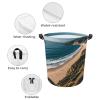 Serene Coastal Foldable Waterproof Oxford Fabric Laundry Hamper with Handles view 4