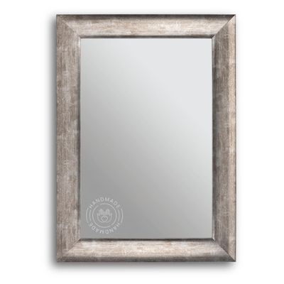 CLAMARO Porto Baroque Wall Mirror, Antique Silver, Solid Wood Frame, 40 x 100 cm