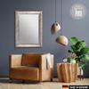 CLAMARO Porto Baroque Wall Mirror, Antique Silver, Solid Wood Frame, 40 x 100 cm view 2