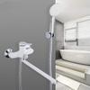 Kitchen Faucets, 35 mm Bathroom Shower Faucet, White Bathtub Mixer with Hand Shower Set, Wall-Mount Shower Faucet view 1
