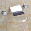 Kitchen Faucet, Modern Widespread Waterfall Spout, Polished Chrome, Two-Handle Sink Mixer view 2