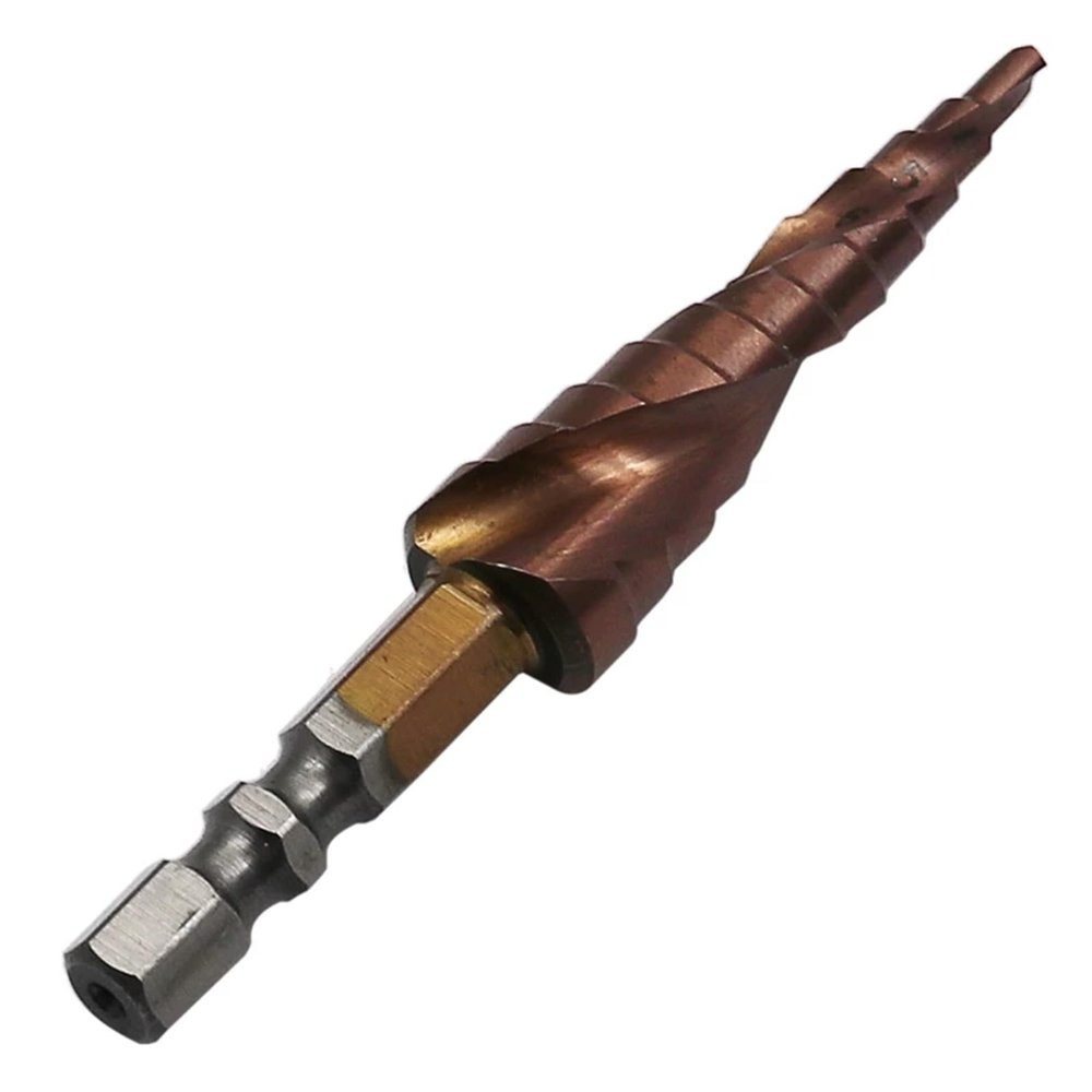 1pc HSS-Co M35 Step Drill Bit, 3–13mm, 1/4-Inch Hex Shank