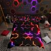 Loussiesd Red, Purple & Black Honeycomb Bedding Set, 155 x 220 cm view 1