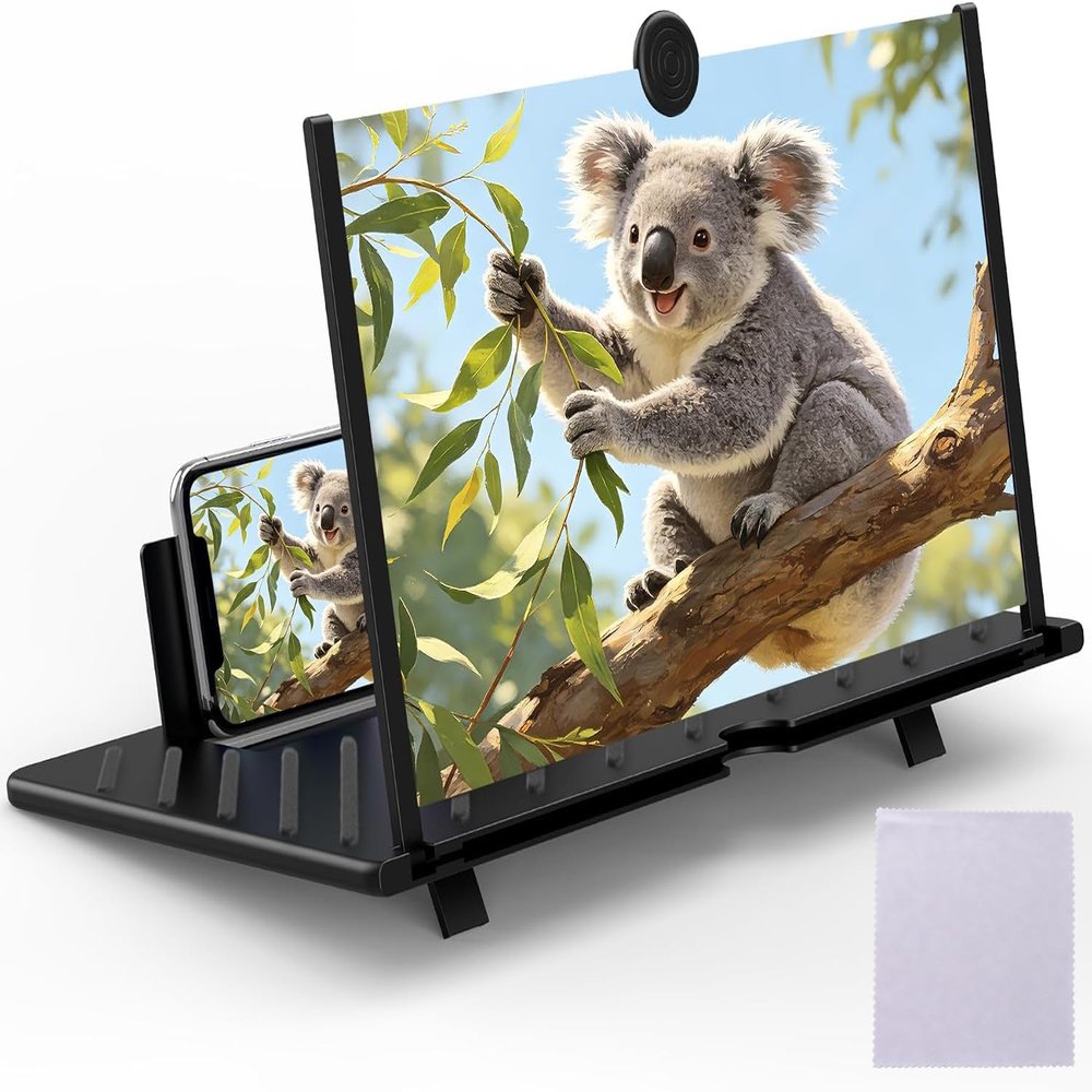 20-Inch 3D HD Phone Screen Magnifier with Foldable Stand