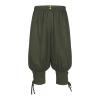 RUMAOZIA Men's Linen Pants, Long Medieval Viking Costume Pants with Pockets, Vintage Casual Cosplay Renaissance Pirate Pants, One Size view 1