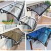 Polycarbonate Door Awning with Black Brackets, 80 x 210 cm (31 x 83 in), B view 2