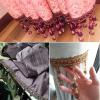 1 Yard Gray Curtain Trim with Tassel Pendant and Crystal Beads view 3
