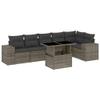 Keyroto 7-Piece Gray Outdoor Garden Lounge Set with Adjustable Tabletop view 2