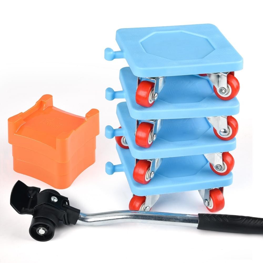 Mwwvzefl 8-Piece Heavy-Duty Moving Tool Set for Home Use, with Wheels, 500 kg Capacity, Durable, C