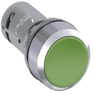 10 Flat Push Buttons, Green, 1, Reset Type CP1-20G-01 10113825