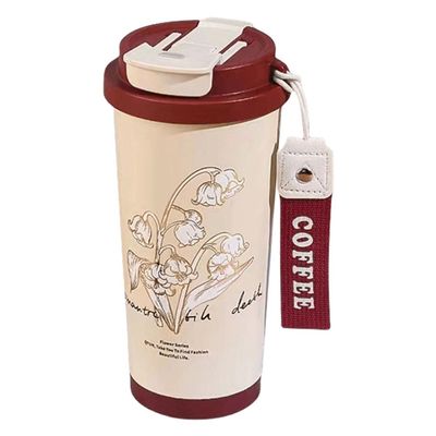 AVZYARDY 500 ml Insulated Stainless Steel Travel Tumbler with Built-In Straw