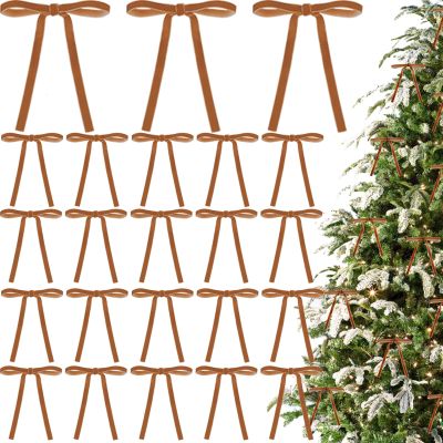 24-Piece Christmas Velvet Wreath Bow Set, Vintage Velvet, 11.9 x 17.8 cm