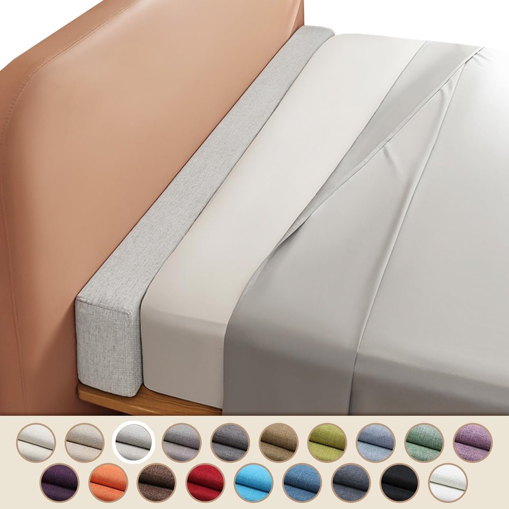 Yekuhe Bed Gap Filler 200/180/160/120 cm, Mattress Gap Cushion, Headboard Pillow for Twin, Single, Double or King Beds, Closes Gaps (Light Color, 135 x 20 x 25 cm)