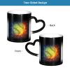 Orange Softball Baseball on Fire and Water Color-Changing Ceramic Mug view 4