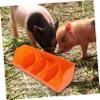 Pig Feeder Trough for Piglets, Thick PP Livestock Feeder, Orange view 4