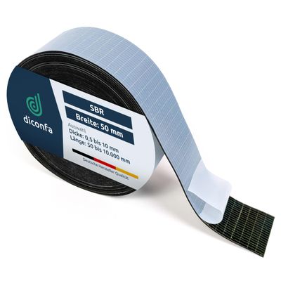 diconfa Self-Adhesive SBR Rubber Strip, 50 mm Wide, 1450 x 5 mm