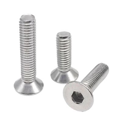 M3 x 8 mm Flat Countersunk Hex Socket Screw, Black 304 Stainless Steel, Grade 10.9, 10-Pack