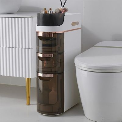 RCJCQSR 3-Tier Slim Bathroom Floor Cabinet with Wheels