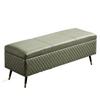 OZSSLJJ Leather Storage Ottoman Bench, Green, 31 x 16 x 18 in view 1