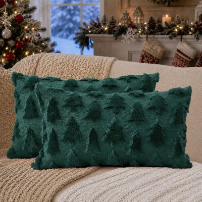 DFXSZ PTK006A12 Christmas Tree Pillow Covers, 12 x 20 in