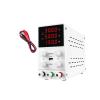 Laboratory Adjustable DC Power Supply, 0–30V 10A, Coarse and Fine Adjustment, White view 2
